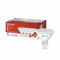 Лампа светодиодная IN HOME JCDR-VC 4PACK 8Вт 230В GU5.3 6500К 720Лм (4шт./упак) (1/25) (4690612047935)