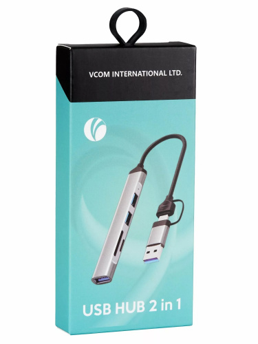 Переходник USB 3.0 Type-C+adapter USB 3.0--> 2*USB 2.0+SD+TF, VCOM <DH297> (1/150)