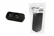 Колодка розеточная 2 гнезда 2П б/з 10А 250В черная серии "Народная" (1/10/100) (SQ1806-0422)