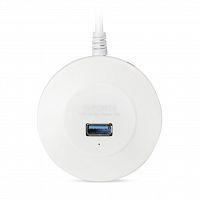 Разветвитель 3.0 Smartbuy хаб с выключателями, 4 порта, СуперЭконом круглый, белый, SBHA-7314-W