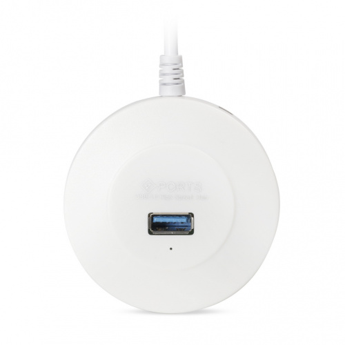 Разветвитель 3.0 Smartbuy хаб с выключателями, 4 порта, СуперЭконом круглый, белый, SBHA-7314-W