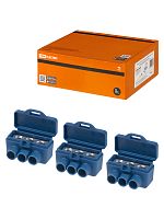 Клемма винтовая изолированная КВИ-3 для Al и Cu проводов (6,0мм2) синяя TDM (30/720) (SQ0510-0604)