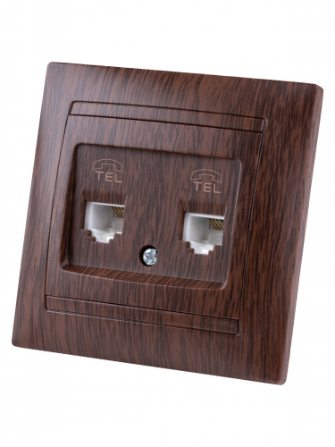 Розетка двойная телефонная RJ11 венге , с/у, "Лама" (10/120) TDM (SQ1815-0418) фото 5 Розетка двойная телефонная RJ11 венге , с/у, "Лама" (10/120) TDM (SQ1815-0418) фото 5