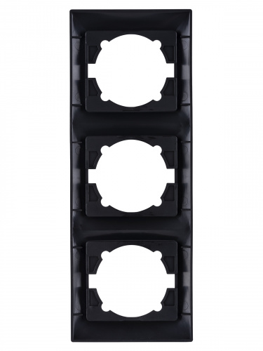 Рамка 3-х постовая вертикальная графит , с/у, "Лама" (15/180) TDM (SQ1815-0634) фото 3 Рамка 3-х постовая вертикальная графит , с/у, "Лама" (15/180) TDM (SQ1815-0634) фото 3