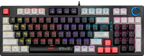 Клавиатура проводная игровая механическая DEFENDER Hawk GK-418 RU,радуж,97кн,1,5м,корич.свитч (1/20) (45419)