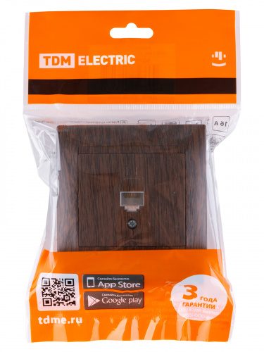 Розетка компьютерная RJ45 венге , с/у, "Лама" (10/120) TDM (SQ1815-0416) фото 2 Розетка компьютерная RJ45 венге , с/у, "Лама" (10/120) TDM (SQ1815-0416) фото 2